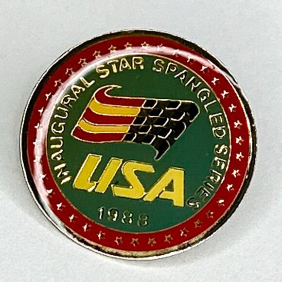 Vintage 1988 USA Inaugural Star Spangled Series Circle 1" Hat/Jacket/Lapel Pin - Picture 1 of 7